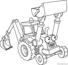 Download tractor coloring pages ; Scoop Yellow Backhoe Loader Coloring Page Coloringall