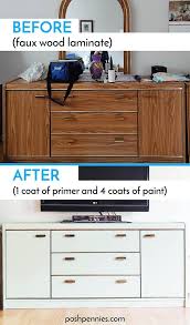 How To Paint Ikea Furniture Laminate Solid Wood And Metal Posh Pennies Painting Ikea Furniture Ikea Furniture Painting Laminate Wood