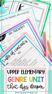 Genre Reading Unit For Upper Elementary Middle School Genre Posters Included The Hungry Teacher In 2020 Upper Elementary Reading Upper Elementary Reading Unit