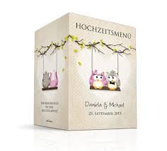 Unsere menükarten für ihre hochzeit einzigartig gestalten. Menukarte Hochzeit Eulenpaar Selbst Gestalten