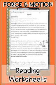 Force And Motion Worksheets And Hands On Activity In 2020 Force And Motion Physical Science Middle School Teaching Upper Elementary