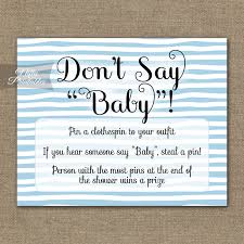 Are you looking for a unique baby shower invitation wordings? Don T Say Baby Shower Game Blue Drawn Stripe Nifty Printables