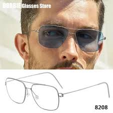 Dänemark Titan Felge Platz Gläser Rahmen Männer Business Brillen  Schraubenlose Doppel Strahl Handgemachte Myopie Optische Brillen Edwin