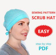 Scrub Cap Sewing Pattern Pdf Tutorial Easy Surgical Hat How To Sew Scrub Hat Scrub Cap Sewing Pattern Sewing Patterns Easy Sewing