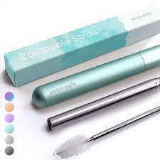 Save money, get them fast. Eco Pals Collapsible Straw Travel Straw Reusable Straws With Case Stainless Steel Straws Drinking Reusable Dishwasher Safe 1 Straw Cleaning Brush Sea Foam Straws Amazon Com Au