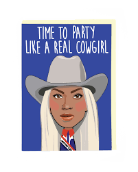 Cowboy Carter Real Cowgirl Birthday Card