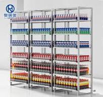 Aluminium Auto Gravity Feed Roller Shelf System Bottle Display Pusher  Refrigerator Shelving Rack for Supermarket Stores