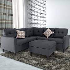 Sofa with ottoman and reversible chaise cushion. Strattanville 80 Reversible Modular Sectional With Ottoman Sectional With Ottoman Sectional Sofa Couch Grey Sectional Couch