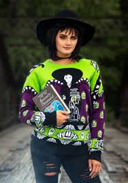 Lydia deetz likes to wear a lot of black clothing. Beetlejuice Lydia Deetz Halloween Sweater For Adults