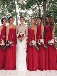 A Line Mismatched Dark Red Chiffon Cheap Long Bridesmaid Dresses Vpwg646 Dark Red Bridesmaid Dresses Red Bridesmaid Dresses Cheap Long Bridesmaid Dresses