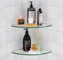 Amazon.com: AIBLOM 2-Pack Glass Corner Shower Shelves ...