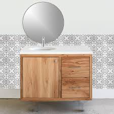 Wood Floating Vanity Offset Single