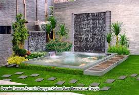 Gambar rumah minimalis sederhana dengan taman minimalis. Desain Taman Rumah Dengan Kolam Ikan Bernuansa Tropis Kumpulan Cara Praktis