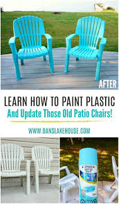 Cute Home Decor Easy Outdoor Diy Project How To Spray Paint Plastic Lawn Chairs Learn How To In 2020 Plastic Outdoor Furniture Painting Plastic Plastic Garden Chairs