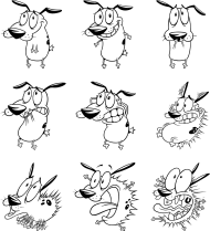 So instead of benteen, custer's men got lame white man and brave bear and yellow nose and two moon and wooden leg and gall and crow king and rain in the face and red horse and american horse and moving robe and low dog and he dog and hump and charging hawk and little hawk and flying hawk and waterman and short bull and lazy white bull and one. Download Courage The Cowardly Dog Courage Poses Men S Regular Courage The Cowardly Dog Black And White Png Free Png Images Toppng