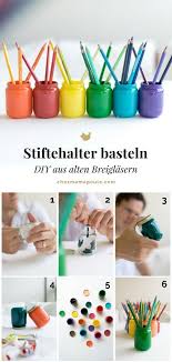 Upcycling Diy Idee Fur Den Bastelbereich Farbige Stiftehalter Basteln Stiftehalter Basteln Basteln Stiftehalter