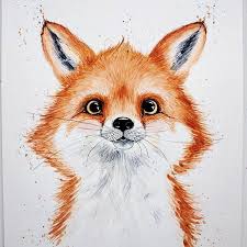 Little Fox For My Friend S Baby Room And I Also Participate In Top Watercolor Shop Competition I Wish This Little Buddy To Be Pr Fox Art Animal Paintings Fox