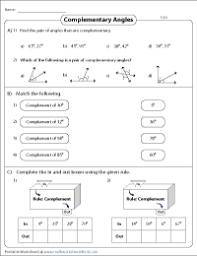 Complementary, supplementary, vertical and adjacent angles. Complementary And Supplementary Angles Worksheets