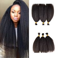 Kinky Straight Bulk For Braiding Hair Natural Black No Weft Can Be Dyed 100 Brazilian Human Hair No Shedding G Easy Freetress Bulk Freetress Finger