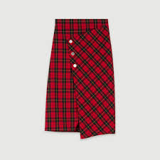 119janty Asymmetrical Plaid Skirt