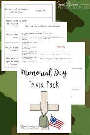 Father's day is always celebrated on the third sunday in june in the united states. Memorial Day Trivia Pack Year Round Homeschooling