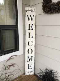 Let's spruce up our front porches today! Welcome Farmhouse Style Wood Sign Porch Sign In Custom Etsy In 2021 Welcome Wood Sign Porch Signs Wooden Welcome Signs