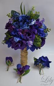 Wedding Bouquet Bridal Bouquet Bridesmaid Bouquet Silk Flower Bouquet Wedding Flower Silk Bouquet Purple Navy Royal Lily Of Angeles Wedding Bridal Bouquets Peony Bouquet Wedding Blue Purple Wedding