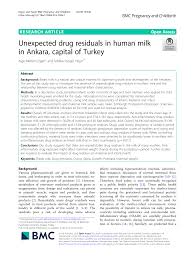 Unexpected drug residuals in human milk in Ankara, capital of Turkey