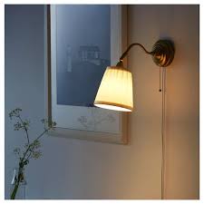 Arstid Wall Lamp With Led Bulb Brass White Ikea In 2020 Wall Lamp Ikea Wall Lamp Wall Lights
