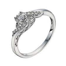 9ct White Gold 1 4 Carat Diamond Twist Solitaire Ring H Samuel The Jeweller Solitaire Ring White Gold Wedding Rings