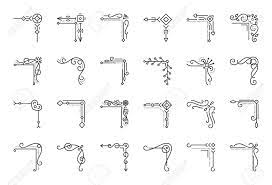 Corner Border Thin Line Icons Set Outline Sign Decorative Frame Corner Borders Line Icon Icon Set