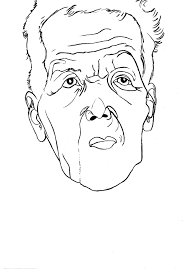 Draw old man face character. Simple Old Man Face Drawing
