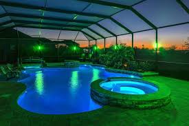 Sunset Lighting Design Llc Tampa Fl Lanai Lighting Pool Enclosure Lighting Florida Pool