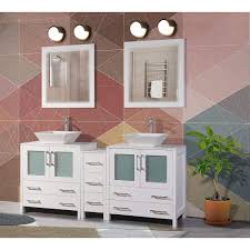 The home depot carries stylish bathroom vanities in a wide array of finishes and sizes, making it easy to discover the one that will become the focal point of your bathroom. Vanity Art Ravenna 72 Inch Bathroom Vanity In White With Double Basin Vanity Top In White The Home Depot Canada