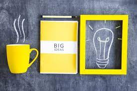 Yellow Big Ideas Book Light Bulb Frame Free Photo Freepik Freephoto Background Frame Coffee Book Book Lights Light Bulb Mugs