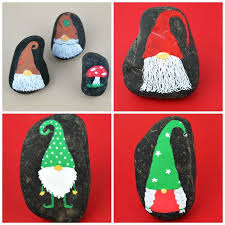 See more ideas about christmas paintings, christmas art, christmas canvas. Christmas Gnome Rock Painting Idea For Story Stones