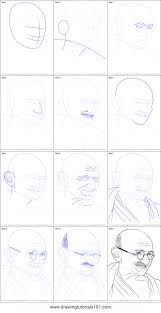 How To Draw Mahatma Gandhi Printable Step By Step Drawing Sheet Drawingtutorials101 Com In 2020 Drawing Sheet Step By Step Drawing Tribal Art Designs