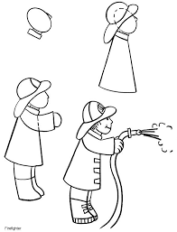 Create a circle for the head, eyes and ears, then a semicircle for the mouth. Welcome To Dover Publications Art Drawings For Kids Pencil Drawings For Beginners Firefighter Drawing