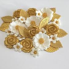 We have numerous 50th wedding anniversary decorating ideas for you to decide on. Golden Wedding Bouquet Edible Sugarpaste Blossom Flowers Cake Decorations Ebay