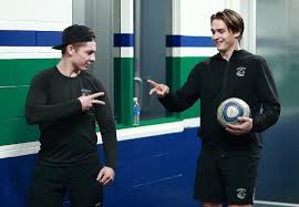 Canucks forward jake virtanen and his puppy bruce invite you inside his custom built home for an follow canucks rookie jake virtanen as he gets ready to attend his first scotiabank dice and ice. Troy Stecher And Jake Virtanen Two Very Skilled Players Love Them Both Hot Hockey Players Hockey Baby Hockey Players