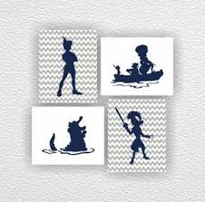 Instant Download Disney Silhouette Green And Gray Peter Pan Silhouette Captain Hook Stencil Chevron Peter Pan Set Of 4 8x10 Peter Pan Peter Pan Silhouette Peter Pan Nursery Disney Silhouette