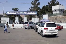 Scenes from the hamid karzai international airport in kabul are pictured above. 8mc2le70cfh5tm