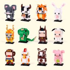 Bisa untuk bisnis kualitas tinggi tanpa atribut banyak pilihan. Kartun Hewan Seri Sapi Lucu Kambing Ular Harimau Kelinci Kuda Anjing Naga Diy Model Blok Bangunan Batu Bata Mainan Hadiah Blok Aliexpress