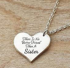 Personalised Sister Heart Necklace Gifts For Sister Silver Etsy Personalized Sister Necklace Personalized Heart Necklace Sister Necklace