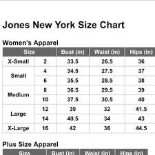 Jones New York Coat Size Chart Best Picture Of Chart