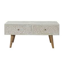 Prominent & leading manufacturer from udaipur, we offer bone inlay rectangular coffee table, bone inlay coffee table. In963 Light Taupe Floral Bone Inlay Coffee Table By Artisan Furniture In Coffee Tables