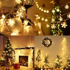We usually put them on the christmas tree but there more ways to use them in décor. 30 Ft 50 Led Snowflake String Lights Battery Operated Waterproof Fairy Lights For Bedroom Patio Room Garden Party Home Xmas Decor Indoor Outdoor Christmas Tree Decorations Christmas Lights Seasonal Decor Seasonal Lighting