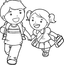 Coloring book pages coloring sheets embroidery patterns hand embroidery outline drawings copics digital stamps printable coloring colorful pictures. Little Girl And Boy Coloring Worksheet Printable Worksheets And Activities For Teachers Parents Tutors And Homeschool Families