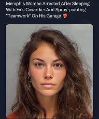 Memphis Woman Arrested After Sleeping With Ex's Coworker And Spray-  Spray-painting "Teamwork" On His Garage