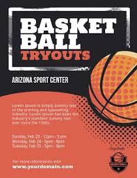 Tryout (n.) 1.an uninterrupted rehearsal. Basketball Tryouts Poster Flyer Template Basketball Tryouts Basketball Posters Basketball